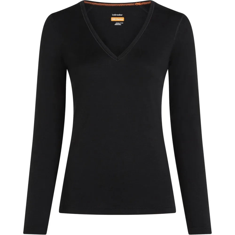 Icebreaker Damen Merino 200 Oasis V Neck Longsleeve