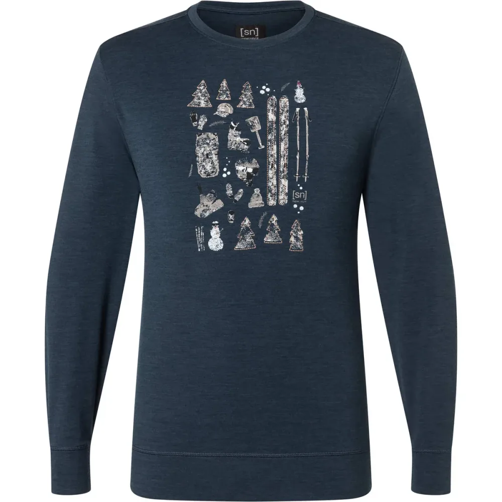 Super.Natural Herren Ski Doodle Crew Pullover