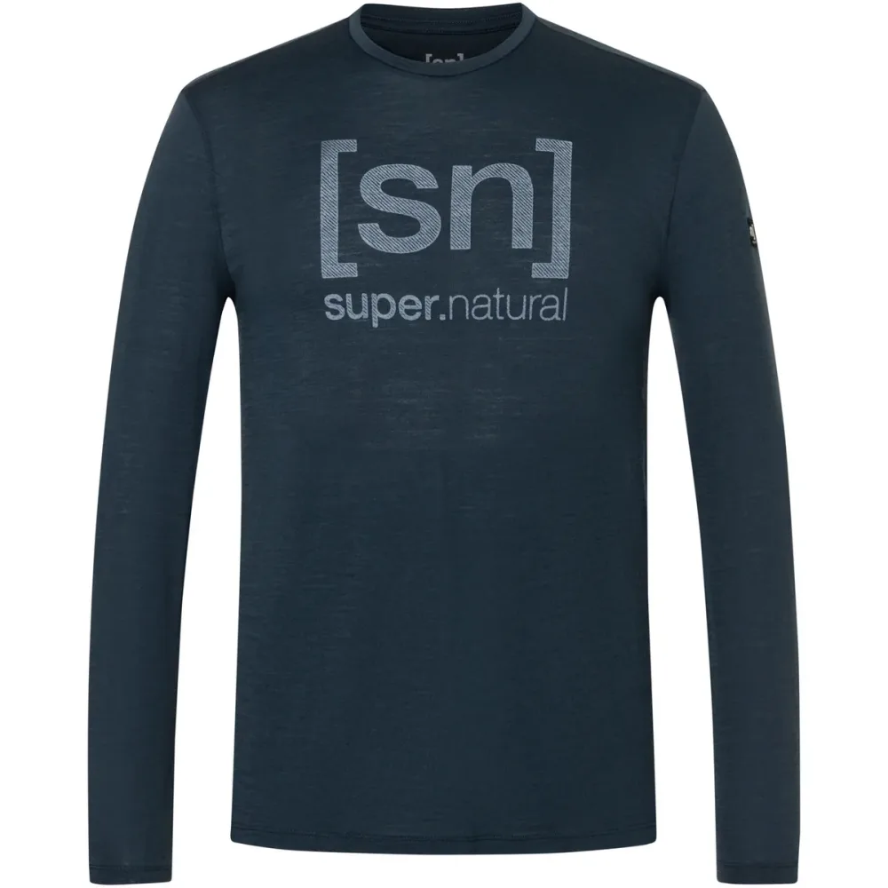 Super.Natural Herren Denim Logo Longsleeve
