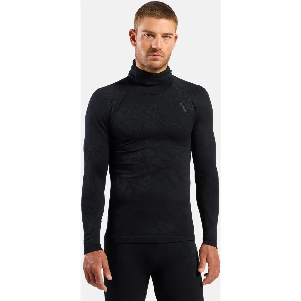 Odlo Performance Warm Blackcomb Base Layer mit Gesichtsmaske für Herren - Trail Running, Skilanglauf - schwarz, S