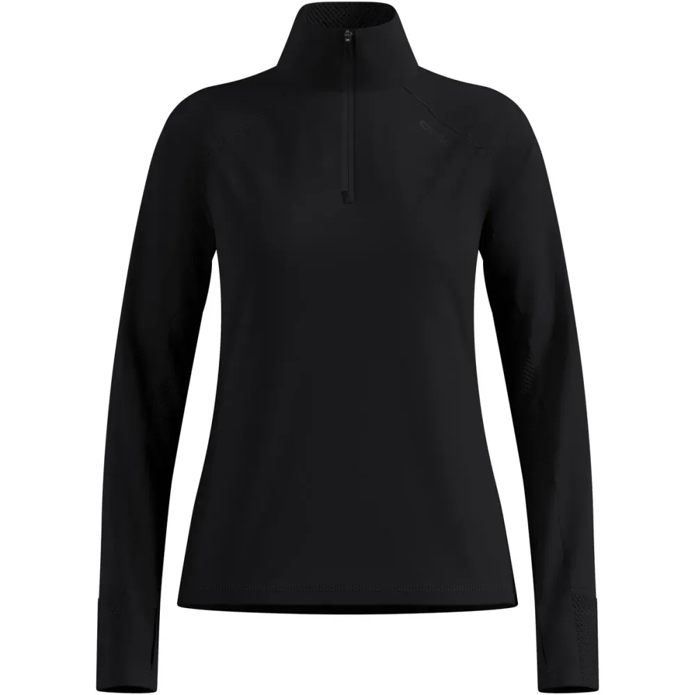 Odlo X-Alp Lauf-Mid Layer Half-Zip für Damen - Trail Running, Wandern - schwarz, XL
