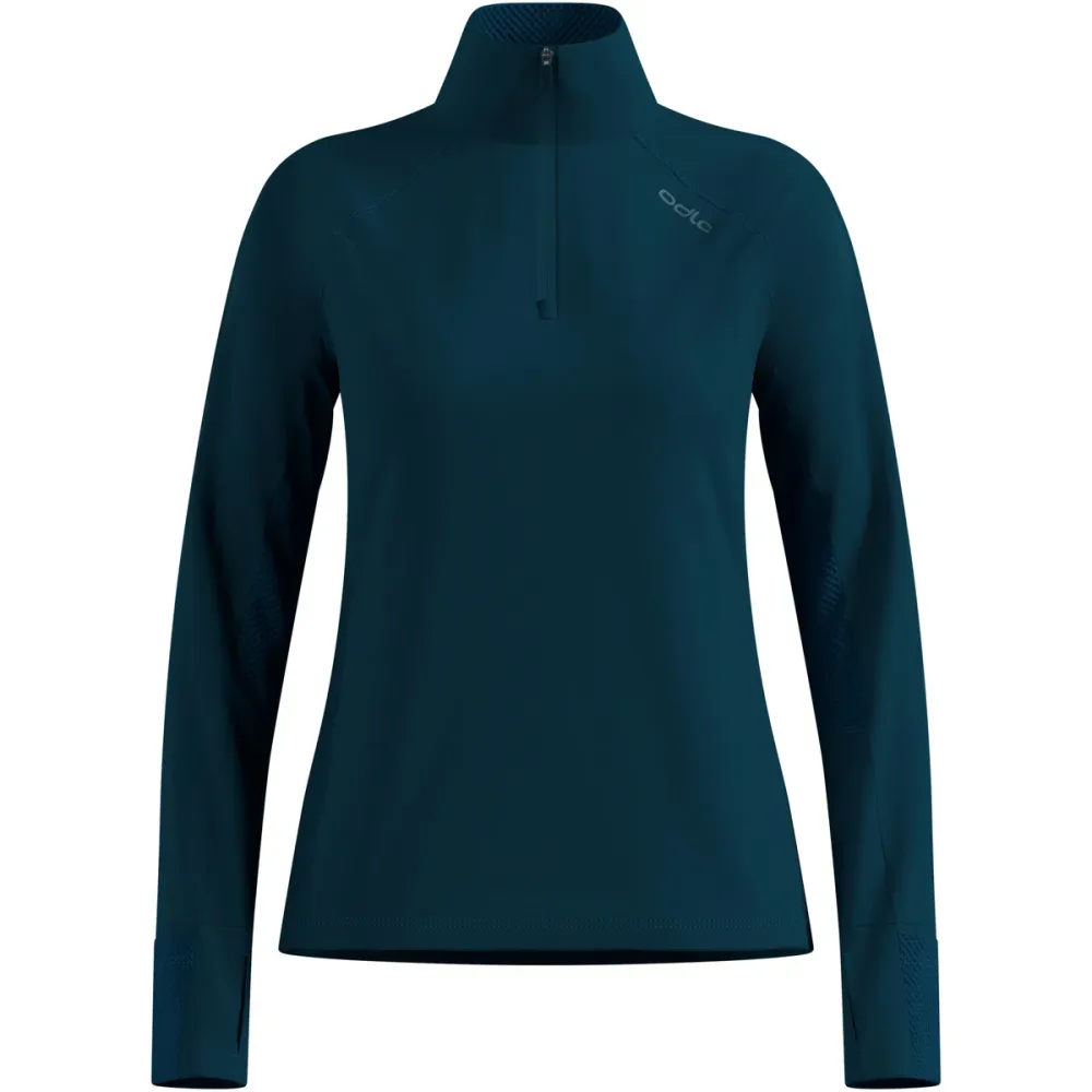 Odlo X-Alp Lauf-Mid Layer Half-Zip für Damen - Trail Running, Wandern - marineblau, XL