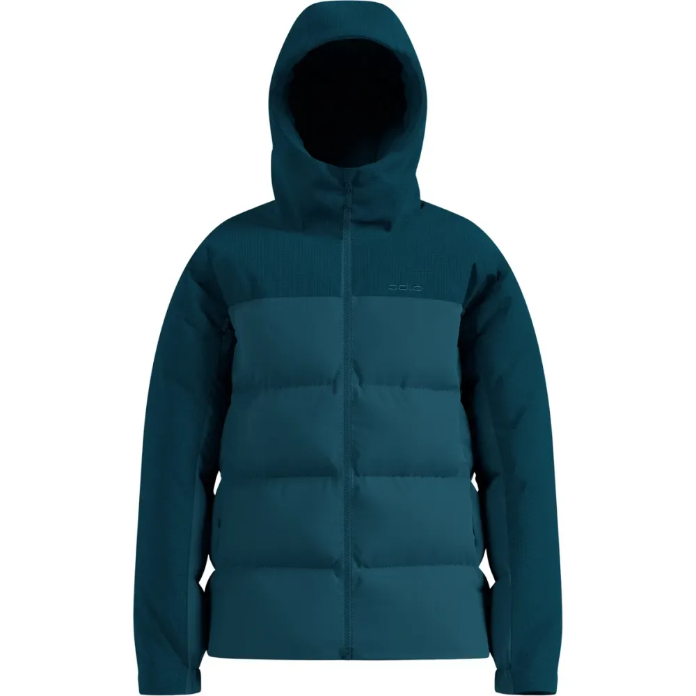 Odlo Down Hooded Isolationsjacke für Damen - Wandern, Casual Comfort - marineblau, S