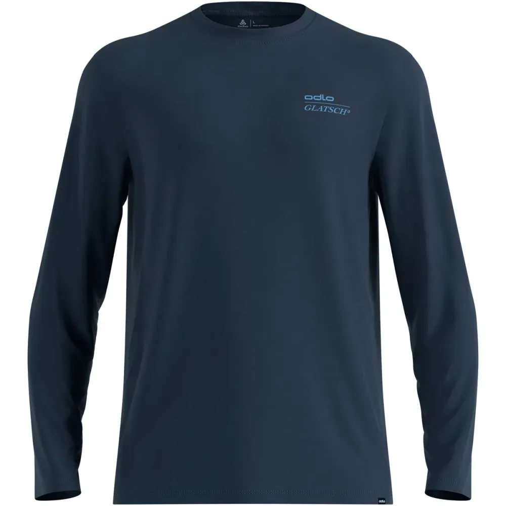 Odlo Merino 200 X Frozen Lake Langarm-Laufshirt für Herren - Wandern, Casual Comfort - marineblau, XXL