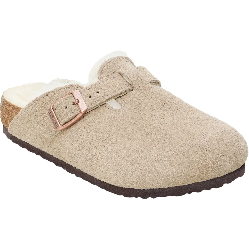Birkenstock Kinder Boston Shearling Suede Narrow Sandale