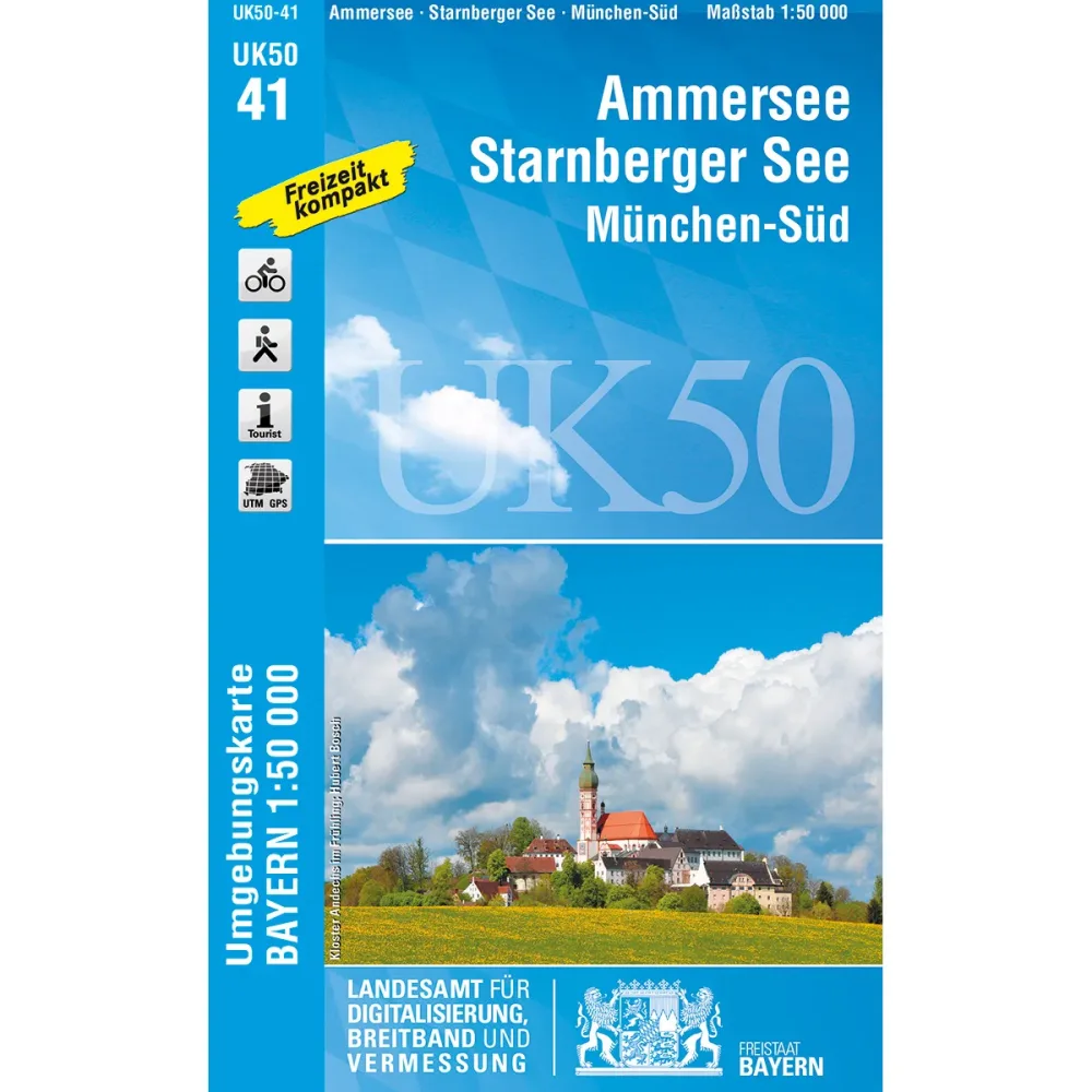 Landesamt Digitalisierung, Breitband, Vermessung UK 50-41 Ammersee, Starnberger See, München-Süd