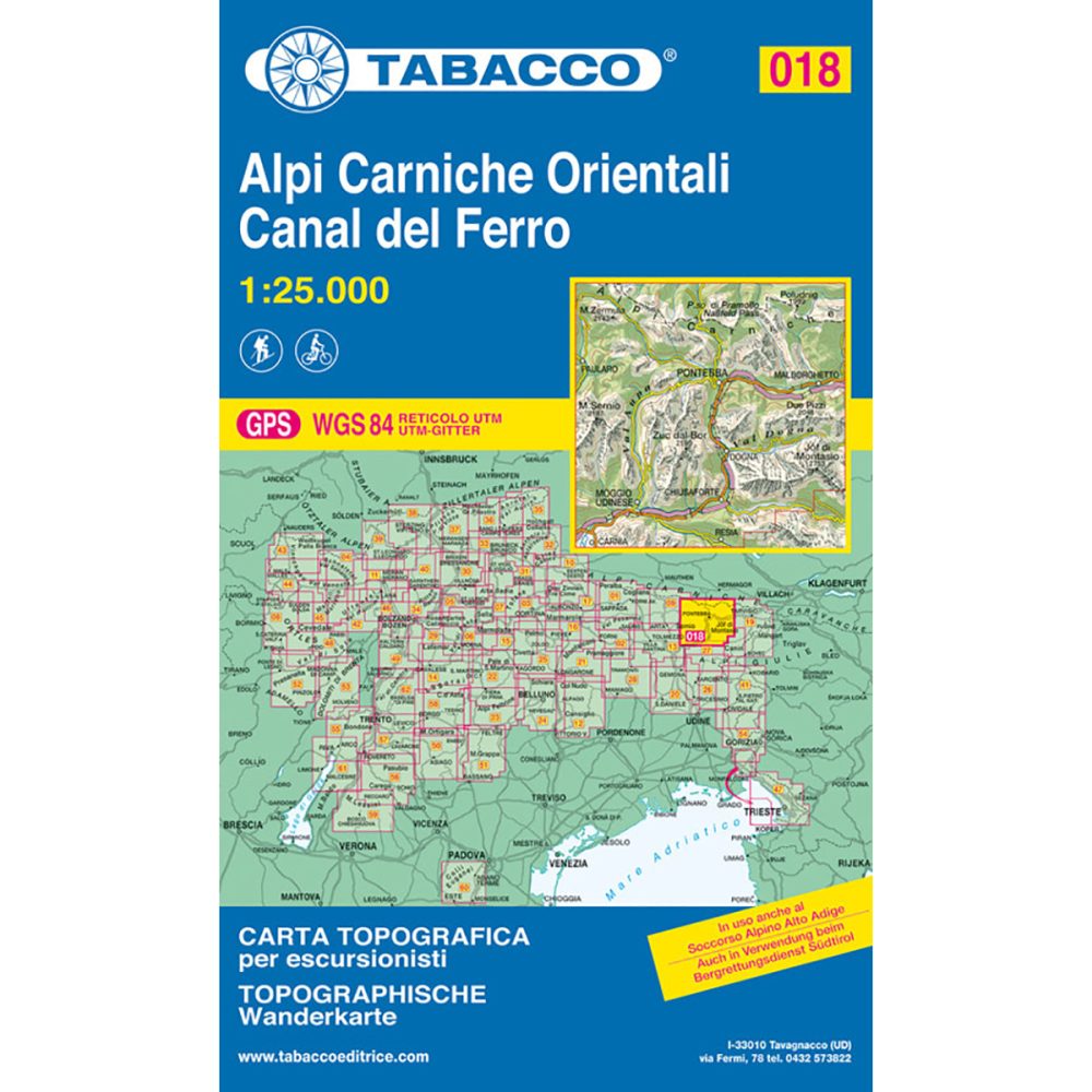Tabacco Alpi Carniche Orientali - Canal del Ferro 018 Wk.
