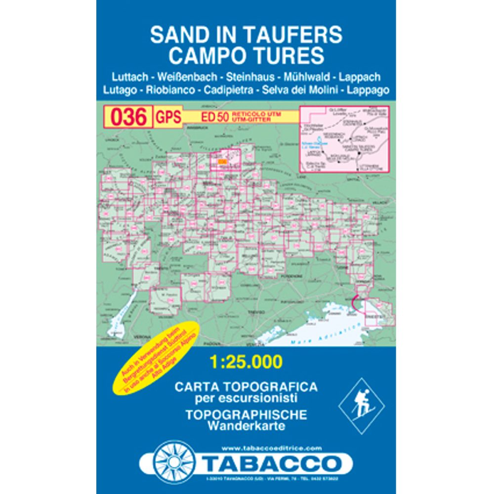 Tabacco Sand in Taufers 036 Wanderkarte