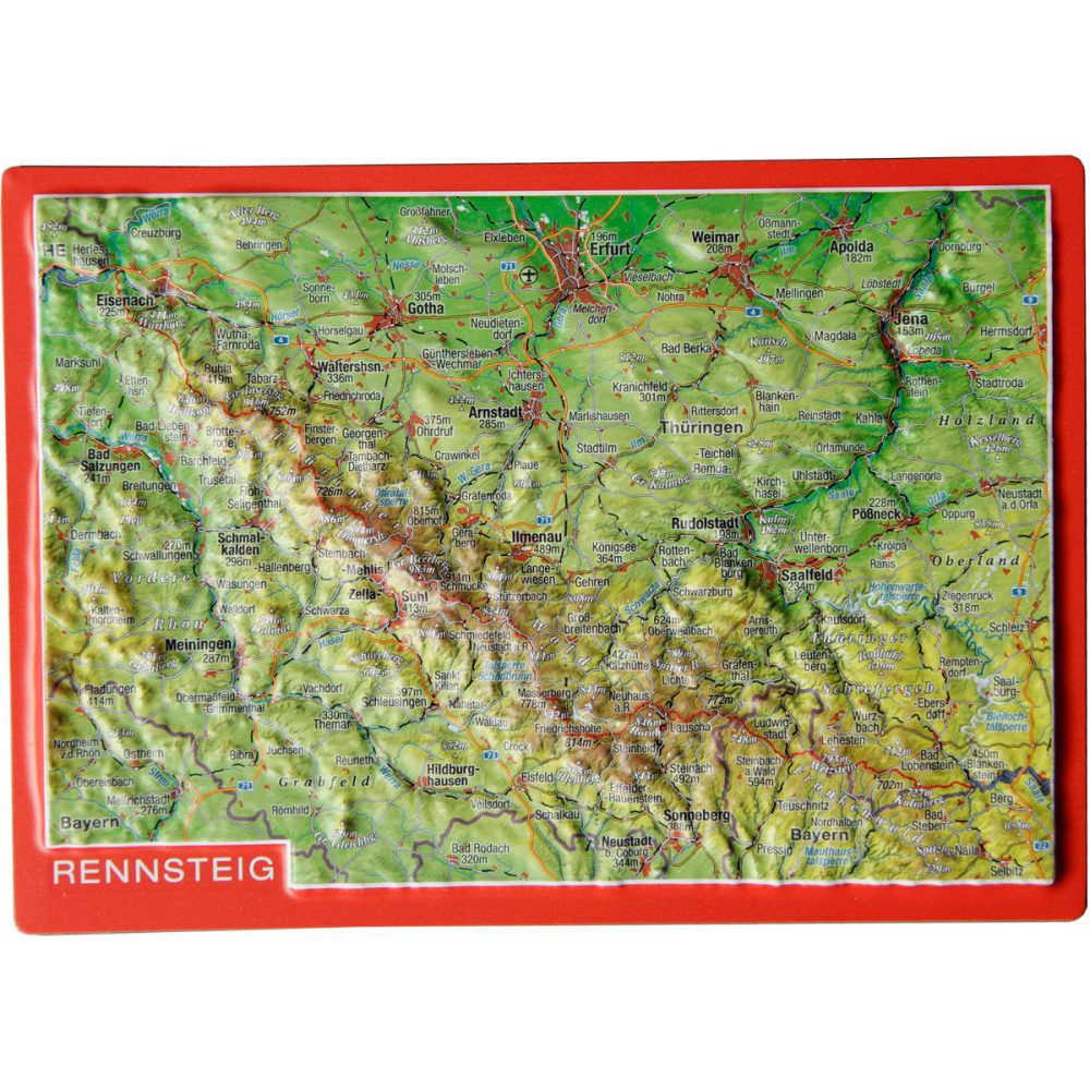 Georelief 3D Reliefpostkarte Rennsteig