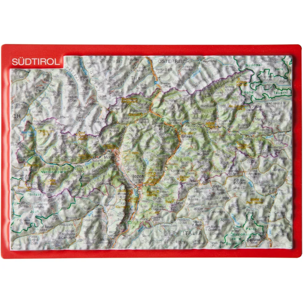 Georelief 3D Reliefpostkarte Südtirol