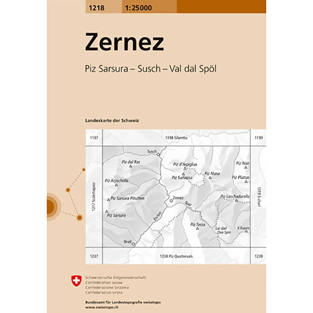 Swisstopo Zernez 1218 Landeskarte 1:25 000