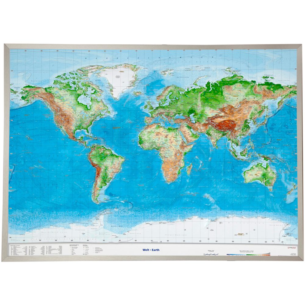 Georelief 3D Reliefkarte Welt