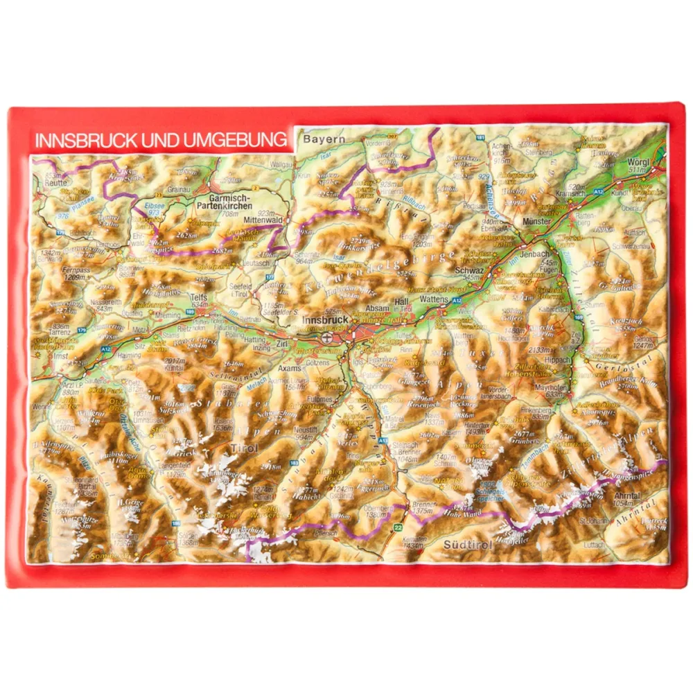 Georelief 3D Reliefpostkarte Innsbruck und Umgebung