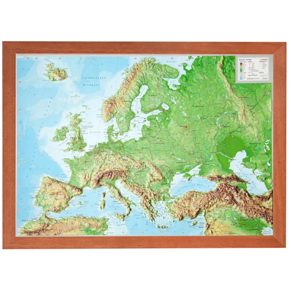 Georelief 3D Reliefkarte Europa