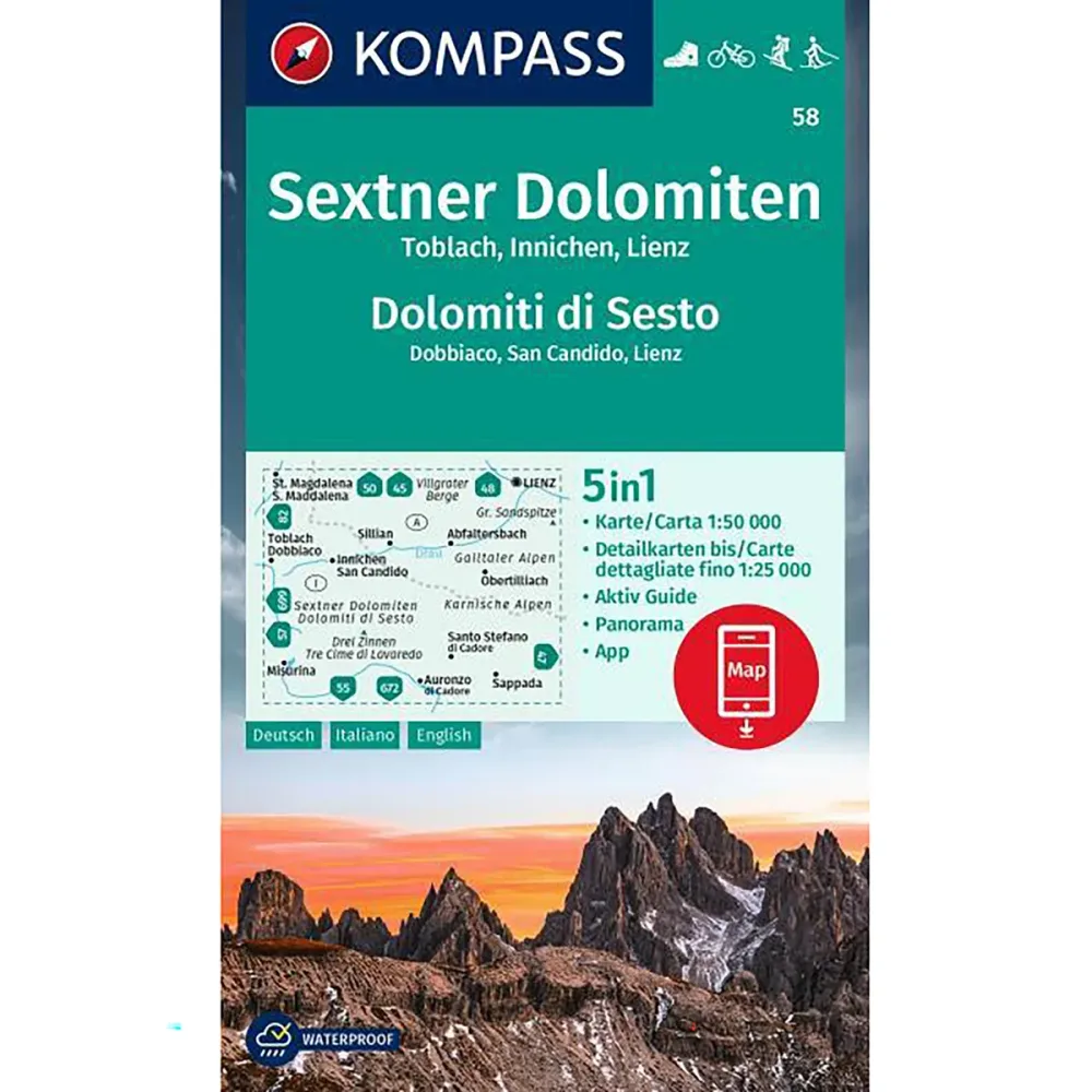 Kompass Verlag WK 58 Sextner Dolomiten - Dolomiti di Sesto