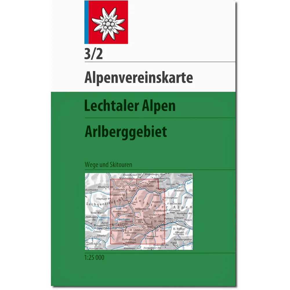 DAV AV-Karte 3/2 Lechtaler Alpen Arlberggebiet W+S