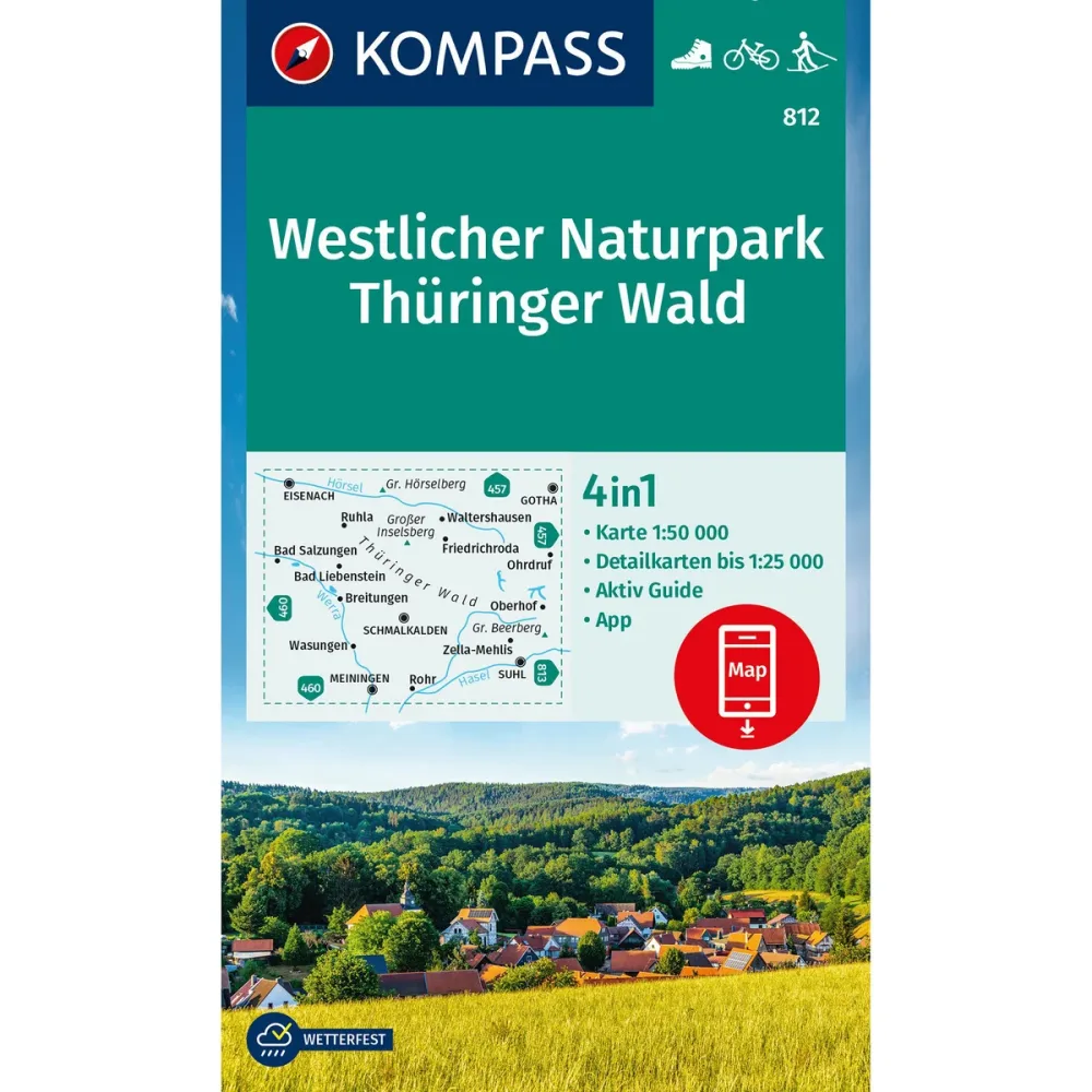 Kompass Verlag WK 812 Westlicher Naturpark Thüringer Wald