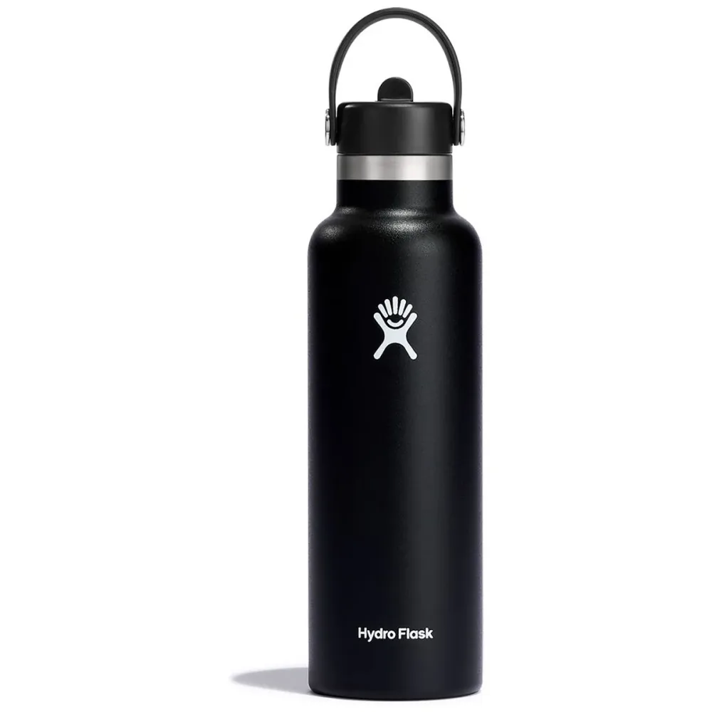 Hydro Flask Standard Mouth with Flex Straw Cap 621 ml Trinkflasche Schwarz, Herren, Größe: 0