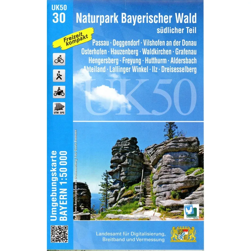 Landesamt Digitalisierung, Breitband, Vermessung UK 50-30 Naturpark Bayerischer Wald, südl. Teil