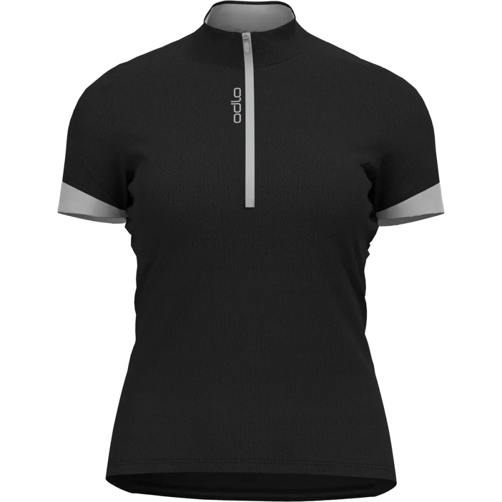 Odlo Essential Rad-Shirt Half-Zip für Damen - Radsport - schwarz, XS