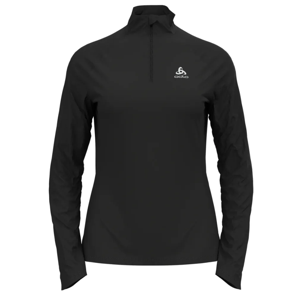 Odlo Essential Ceramiwarm Lauf-Mid Layer Half-Zip für Damen - Running - schwarz, XS
