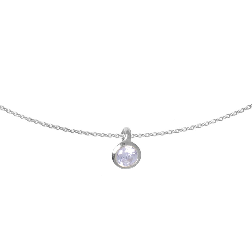 Silber Halskette mit Kristall