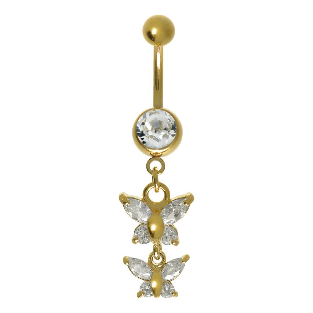 Vergoldetes Bauchpiercing