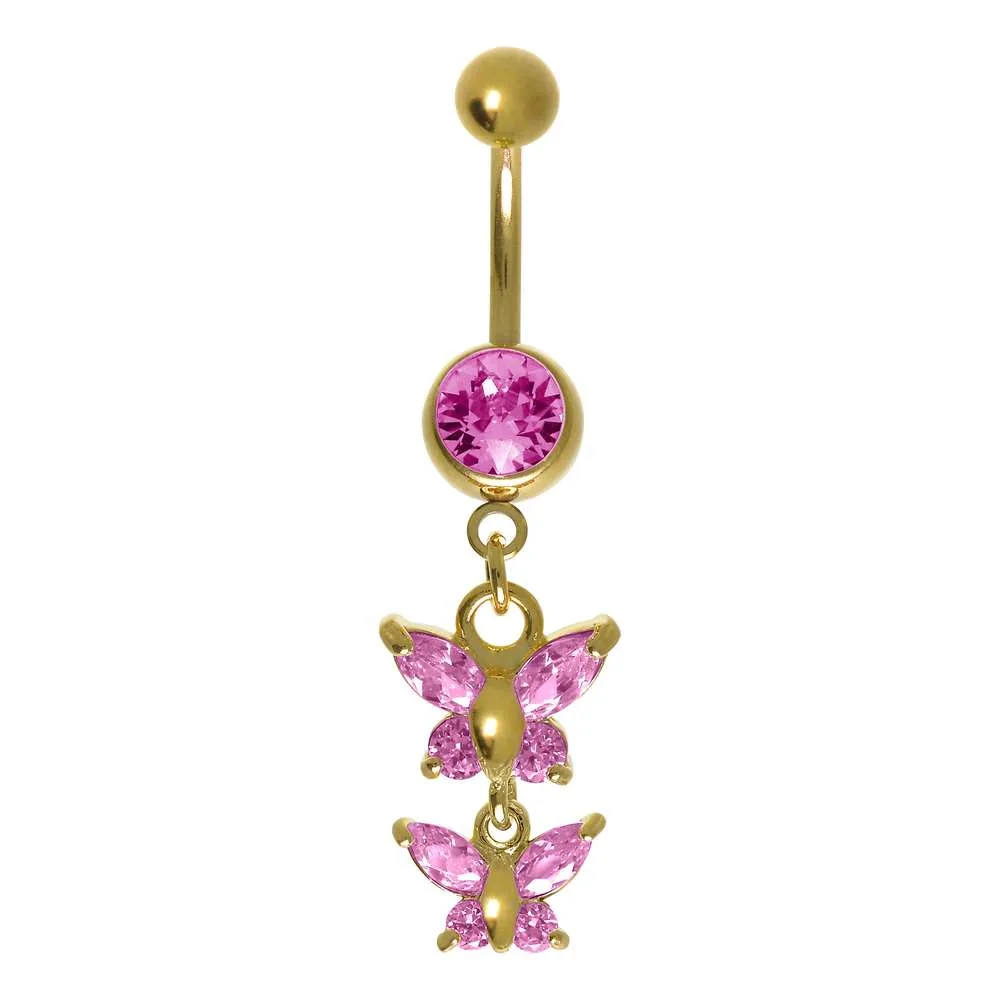 Vergoldetes Bauchpiercing