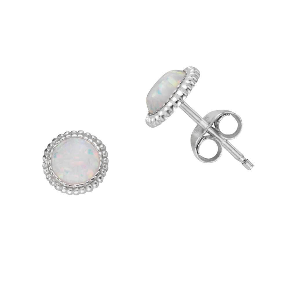 Opal Silber-Ohrstecker