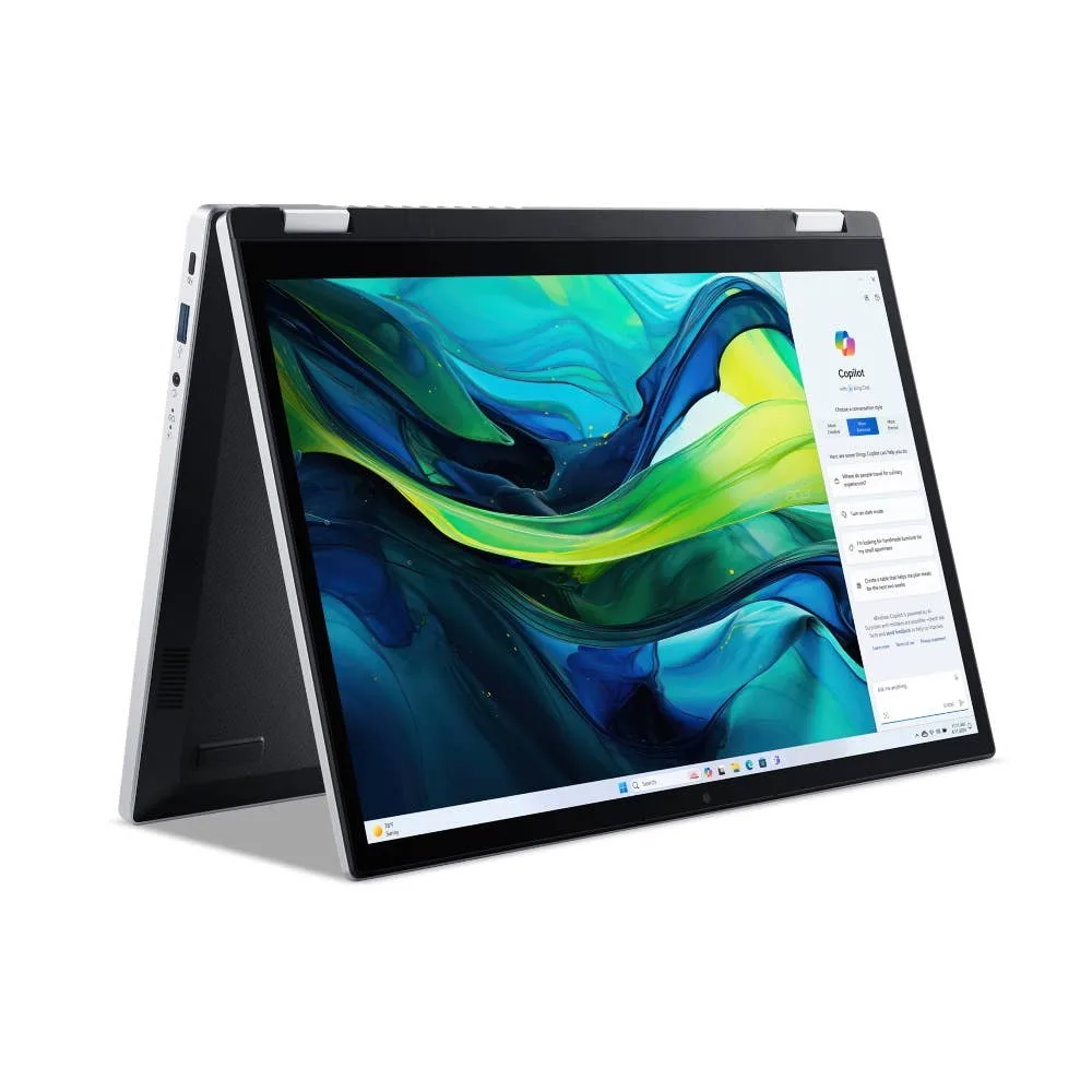 Acer Aspire Go Spin 14, AGSP14-31PT Ultrabook/Laptop, Convertible, 14 Zoll WUXGA 1920x1200 60Hz, Intel® Core? 3 N355, 16GB RAM, 512GB SSD, Intel® Graphics, Windows 11 Home, Silber