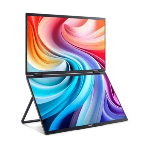 Acer PD3, PD163QT, Tragbarer Dual-Screen Touch Monitor, 15,6 Zoll Full HD, IPS-Technologie, HDMI, USB-C, Schwarz