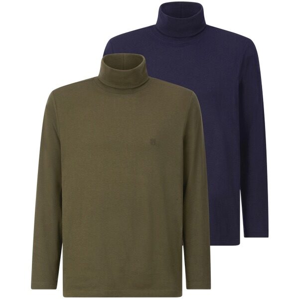 Doppelpack Langarmshirt ULOR dunkelblau oliv