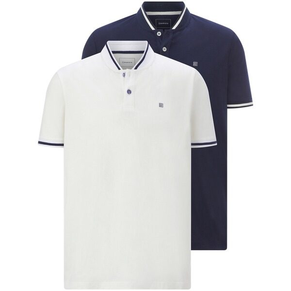 Doppelpack Poloshirt JORMAR dunkelblau weiß