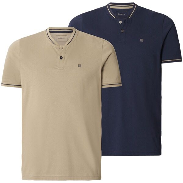 Doppelpack Poloshirt JORMAR beige dunkelblau