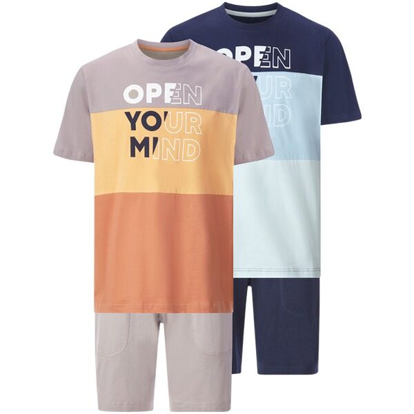 Doppelpack Schlafanzug VENELLA braun blau