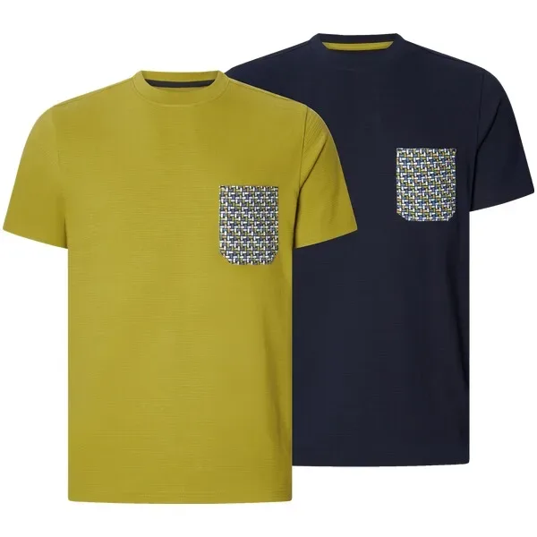 Doppelpack T-Shirt MEJORI dunkelgelb dunkelblau