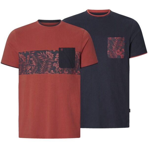Doppelpack T-Shirt RIGATULI dunkelblau rot
