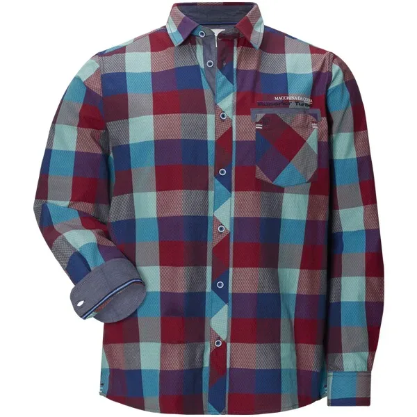 Hemd MEROSA blau rot