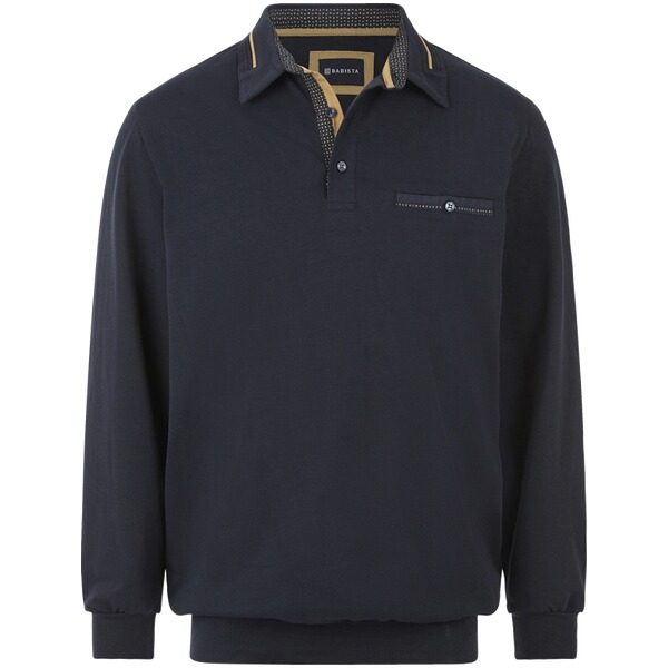 Langarm-Poloshirt DOROCASTI dunkelblau