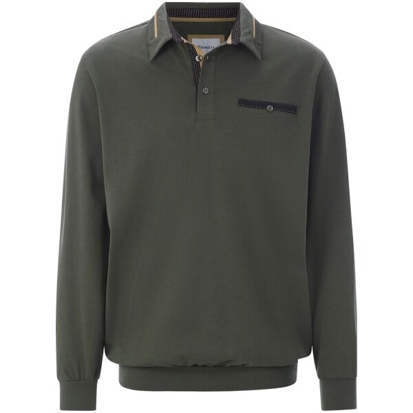 Langarm-Poloshirt DOROCASTI oliv
