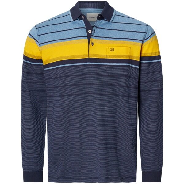 Langarm-Poloshirt FILOSSI blau gelb