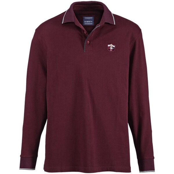 Langarm-Poloshirt MILANVETZO dunkelrot