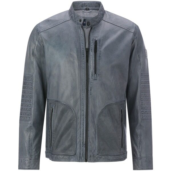 Lederjacke RALMIR blau grau