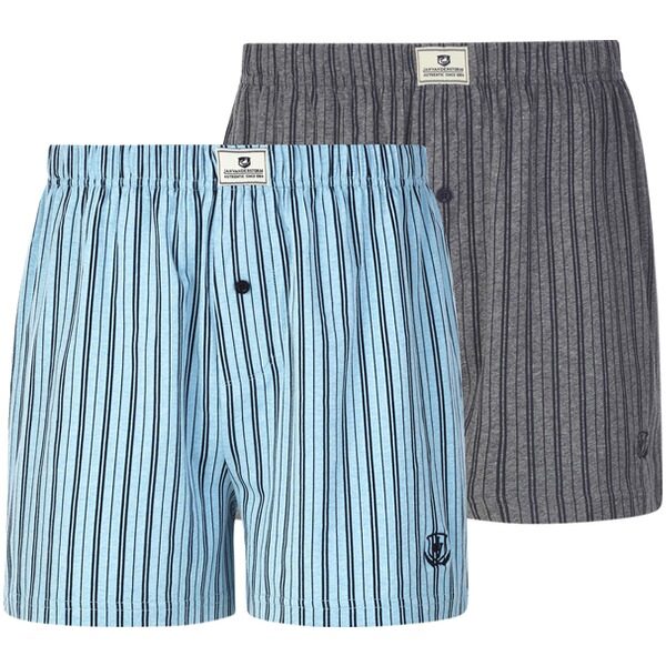 2er Pack Boxershorts THURE hellblau dunkelgrau