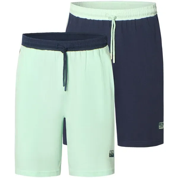 2er Pack kurze Schlafhose BERMIK dunkelblau mint