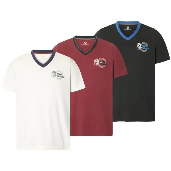 3er Pack T-Shirt STIGLUND schwarz weiß rot
