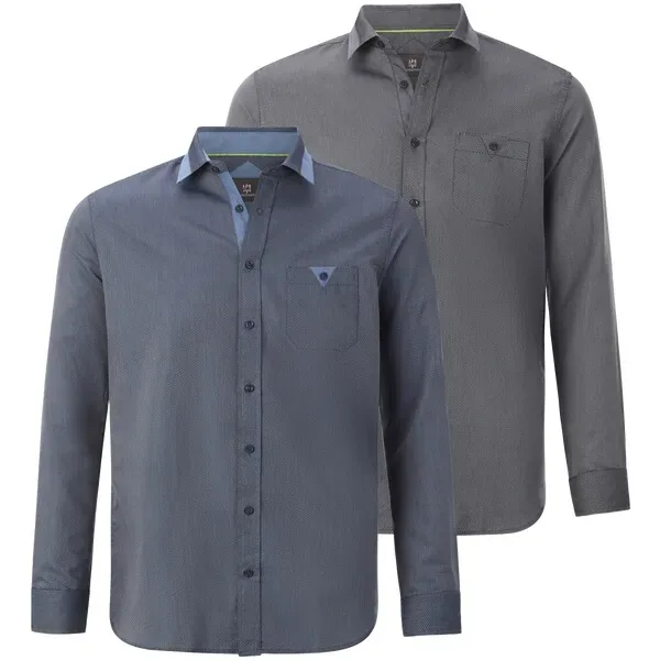 Doppelpack Hemd JORLAND schwarz blau
