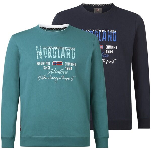 Doppelpack Sweatshirt BOTU petrol dunkelblau