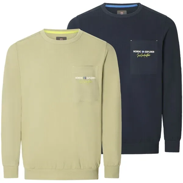 Doppelpack Sweatshirt TUDEMAL dunkelblau khaki