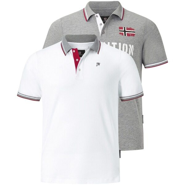 Doppelpack Poloshirt JOHAN grau